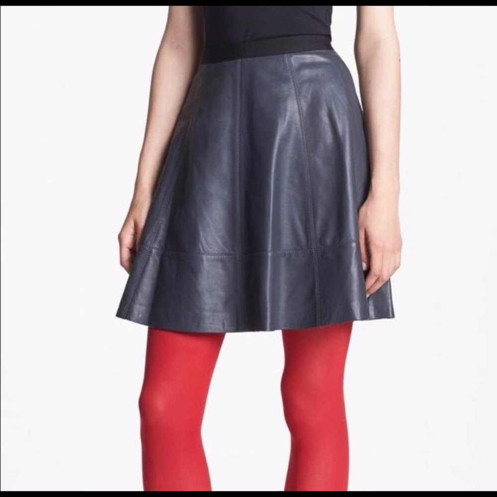 Jason Wu grey leather mini skirt Size 10